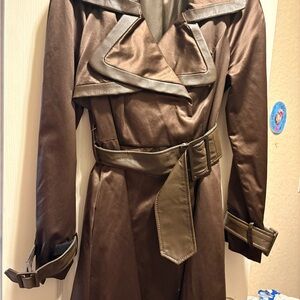 bebe Dark Brown Women's Trench Coat